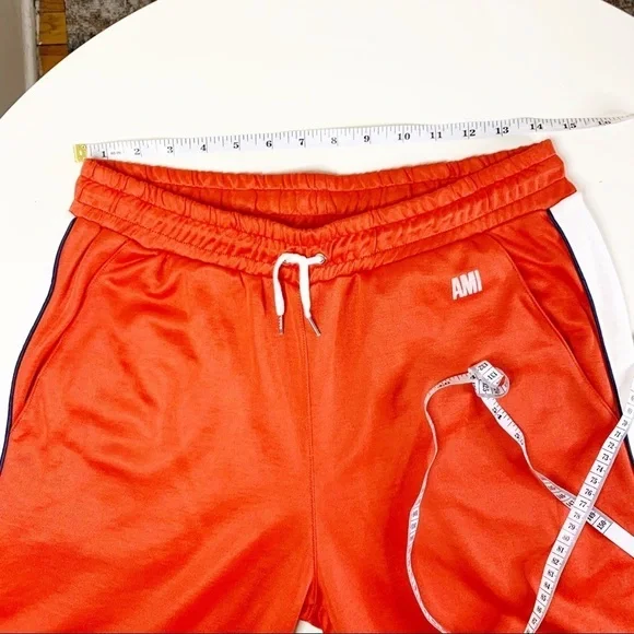 AMI Paris Taped Logo Track Pant Orange Men’s Size Small Straight leg - Picture 6 of 11